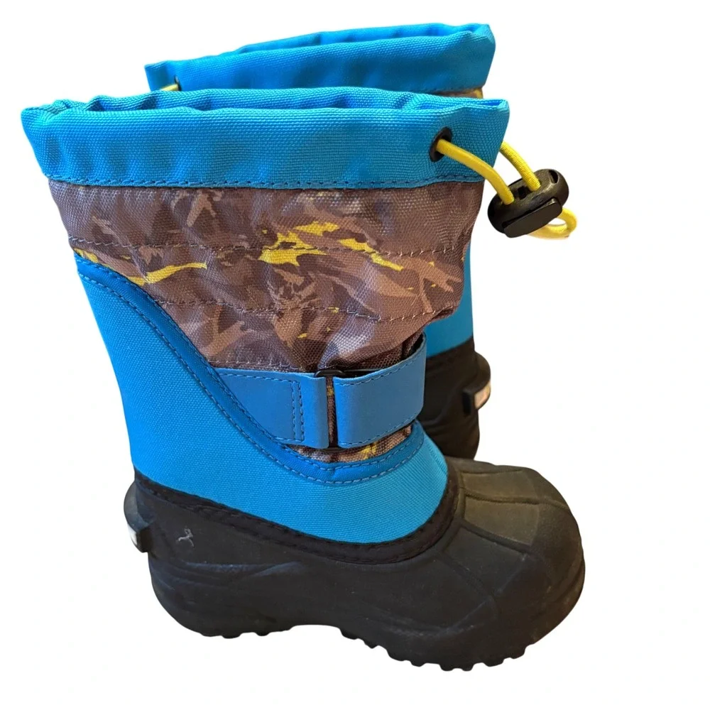 Columbia Kids Waterproof Winter Snow Boots‎ Size 8 Blue Camo Youth